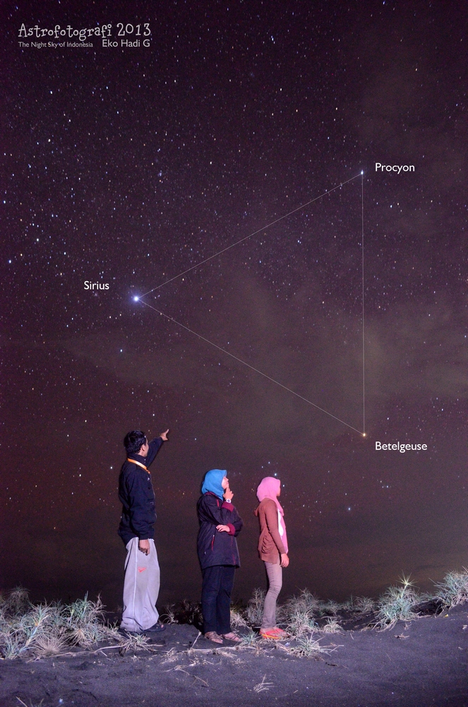 Bintang segitiga musim dingin. Sumber : Eko Hadi G, 2013