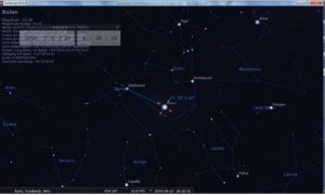 Ilustrasi konjungsi Bulan-Aldebaran dengan Stellarium 0.11.00